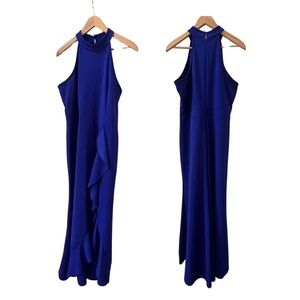 Mermaid Ruffle Cocktail dress cobalt blue woosea size XL
